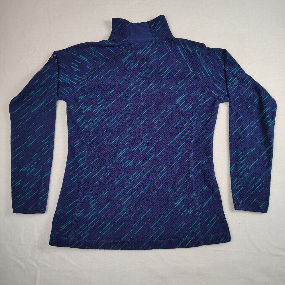 Vintage Columbia Fleece Pullover 1/4 Zip Blue Dash Sweatshirt Women's Sz M - Picture 2 of 10